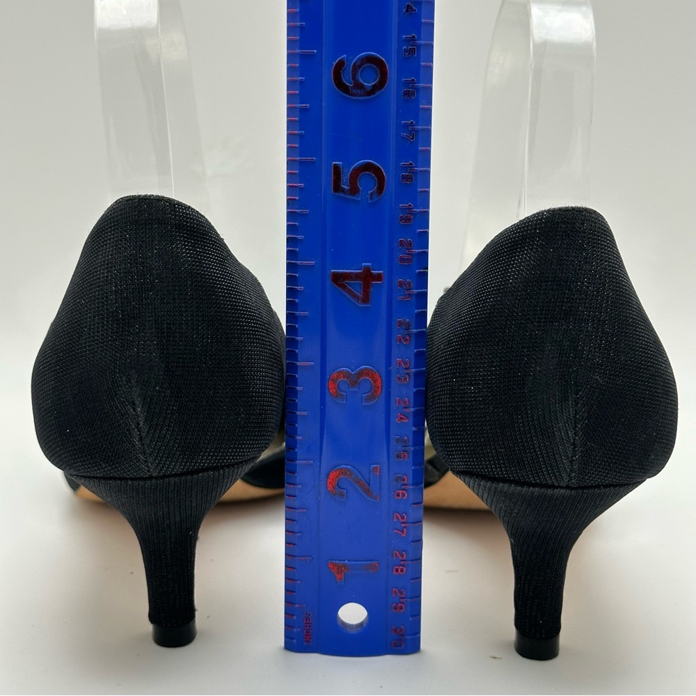 New J.Renee Metallic Gold Glitter Pump Size 9W Affair Strappy Party Heels Black - Picture 6 of 12
